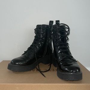 Steve Madden Patent Leather Combat Boots